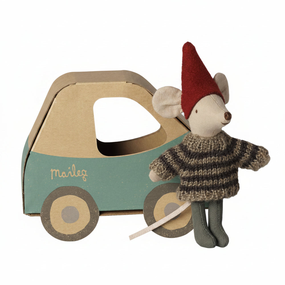 Maileg Kerst Muis - Kleine Broer in Auto 14-6703-00_2