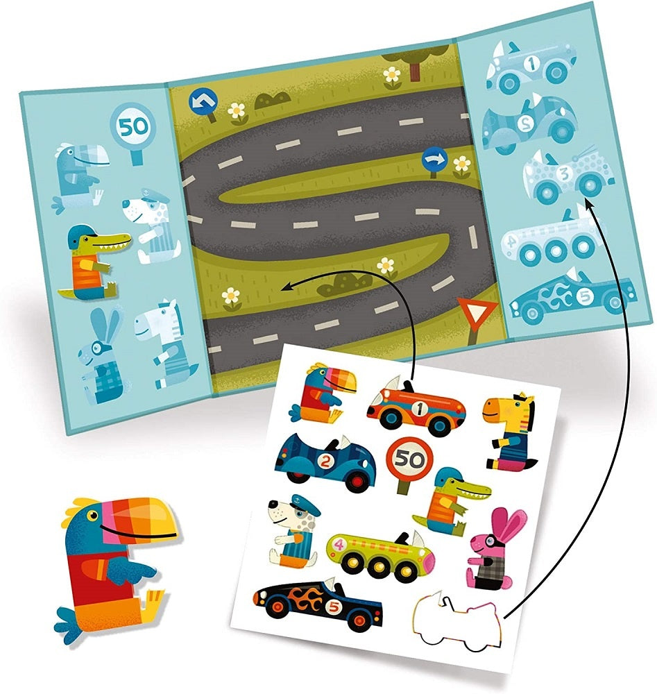 Djeco Creatief met Stickers - Auto's DJ09073 2