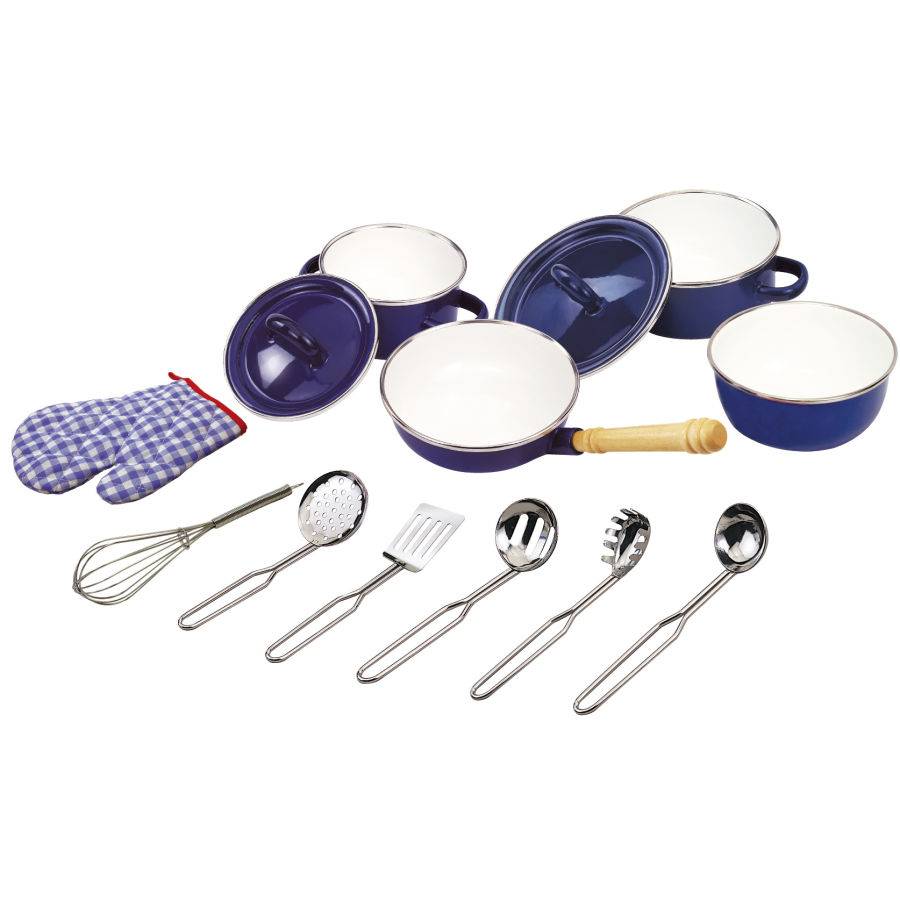 Keuken kookset blauw