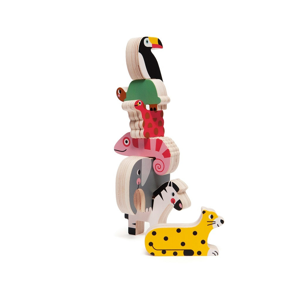 Petit Monkey Houten Stapel Diertjes Jungle