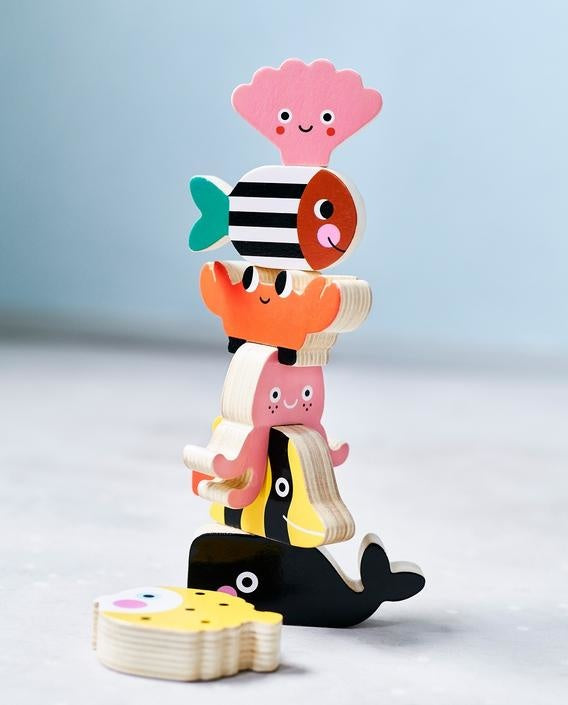Petit Monkey Houten Stapel Diertjes Oceaan 2