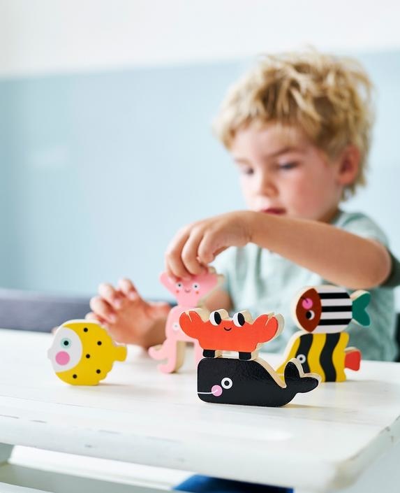 Petit Monkey Houten Stapel Diertjes Oceaan 3