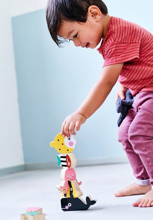 Petit Monkey Houten Stapel Diertjes Oceaan 4
