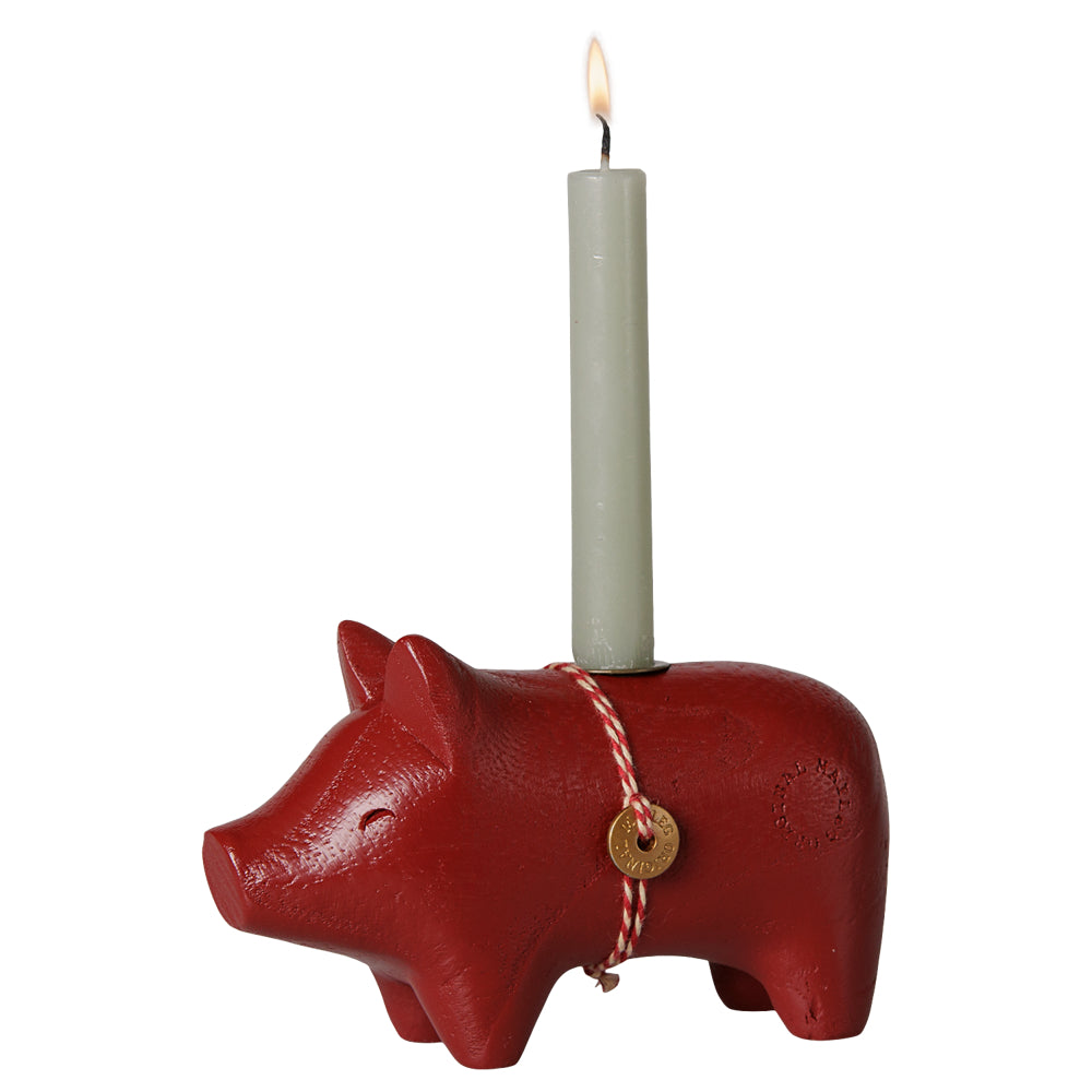 Maileg-Houten-Kaarsenhouder-Varken-Rood-Klein-14-6800-00