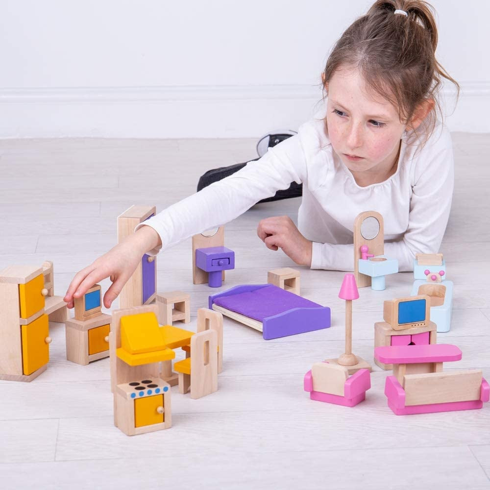 Bigjigs Poppenhuis Meubels Compleet JT116 5