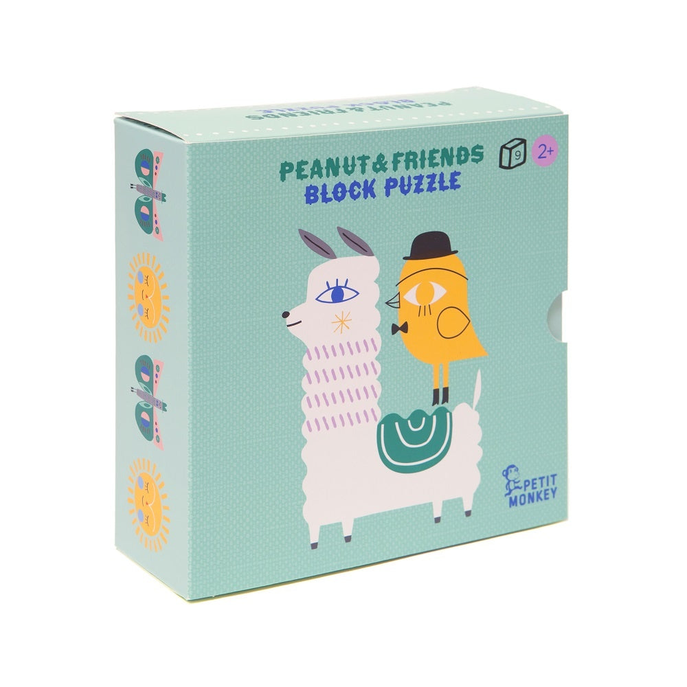 Petit Monkey Peanut & Friends Blokken Puzzel 1